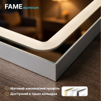 Дзеркало Aqua 100x70 88-Hra100s70-CWDd-mK з профілем матовий алюміній і Led підсвічуванням