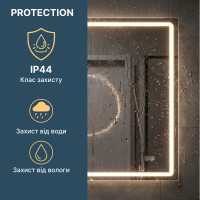 Дзеркало Aqua 100x70 88-Hra100s70-CWDd-mA з чорним профілем і Led підсвічуванням