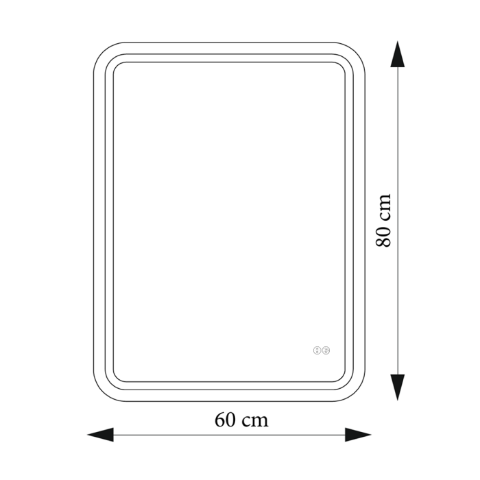 Дзеркало Ibiza 60x80 88-Ibz60s80-CWDd з Led підсвічуванням