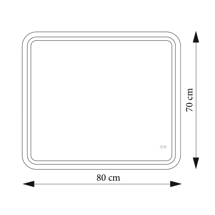 Дзеркало Ibiza 80x70 88-Ibz80s70-CWDd з Led підсвічуванням