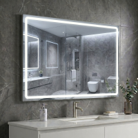 Дзеркало Aqua 100x70 88-Hra100s70-CWDd-mK з профілем матовий алюміній і Led підсвічуванням