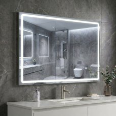 Дзеркало Aqua 100x70 88-Hra100s70-CWDd-mK з профілем матовий алюміній і Led підсвічуванням