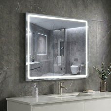 Дзеркало Aqua 80x70 88-Hra80s70-CWDd-mK з профілем матовий алюміній і Led підсвічуванням