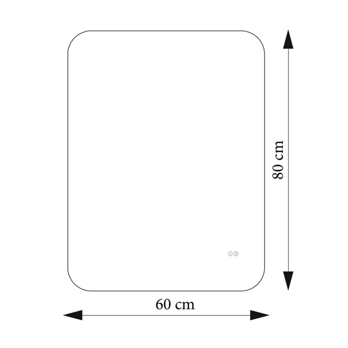 Зеркало Ibiza Cassic 60x80 88-Ibz60d80+CWDd с фоновай LED подсветкой