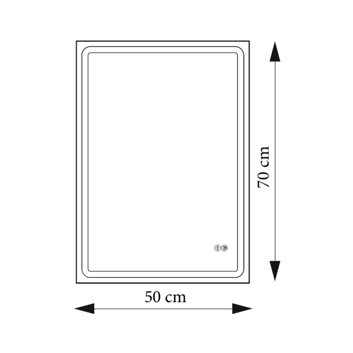 Дзеркало Nil 50x70 88-Nil50s70-CWDd з Led освітленням