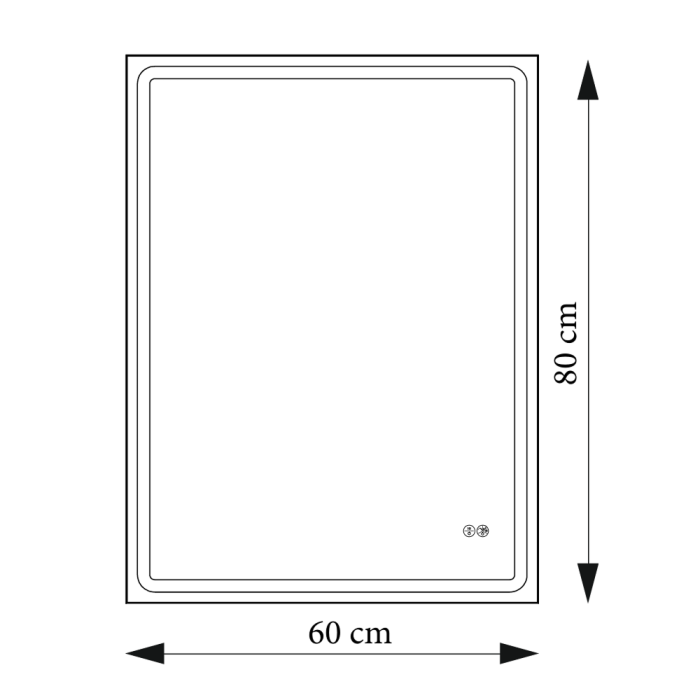 Дзеркало Nil 60x80 88-Nil60s80-CWDd з Led підсвічуванням