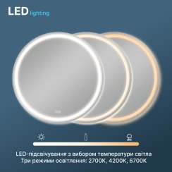 Дзеркало AquA PooL Nova 60x60 88-Nva60s60-CWDd з LED підсвіткою