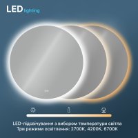 Зеркало AquA PooL Nova Cassic 80x80 88-Nva80d80+CWDd с фоновай LED подсветкой
