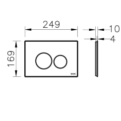Панель змиву VitrA Origin Flush Plate чорне скло 88-740-1601