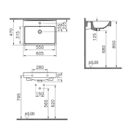 Раковина підвісна VitrA Integra Square 60 см 88-7895B003-0001