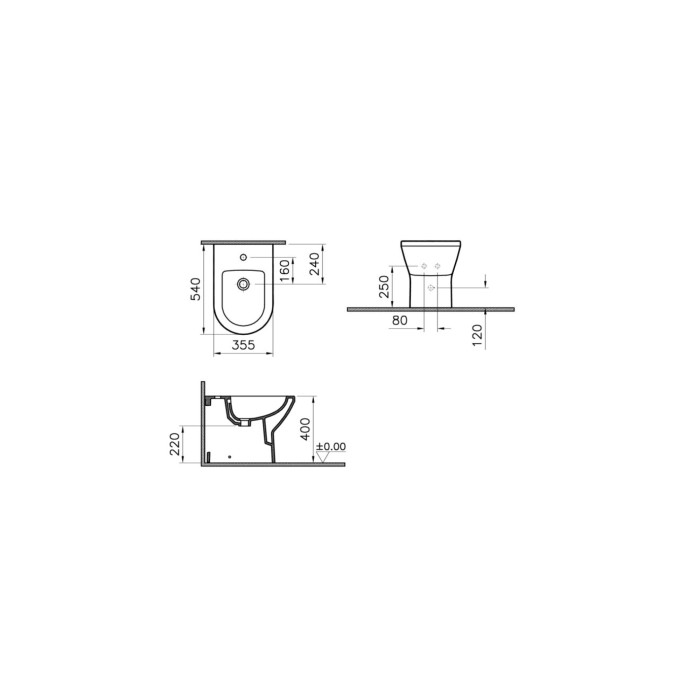 Биде напольное VitrA Integra 88-7039B003-7200