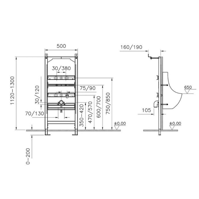 Инсталяция для писсуара VitrA Frame 88-880-3800