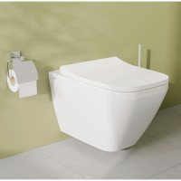 Інсталяція VitrA V-Fix Core з клавішею Root Square Flush Plates чорний мат і унітаз Integra Square Rim - Ex