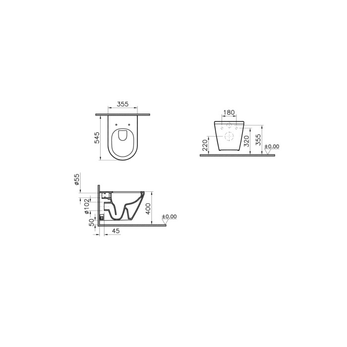 Унітаз підвісний VitrA Integra Round Rim – Ex 88-7041B003-7205 з сидінням Soft Close