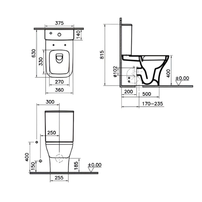 Унітаз підлоговий VitrA Mia S SmoothFlush 88-9870B003-7203 з бачком і сидінням Soft Close