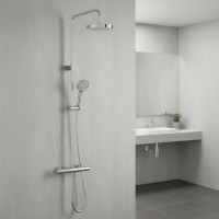 Душевая система с термостатом VitrA AquaHeat Base Round 200 хром 88-A47305EXP