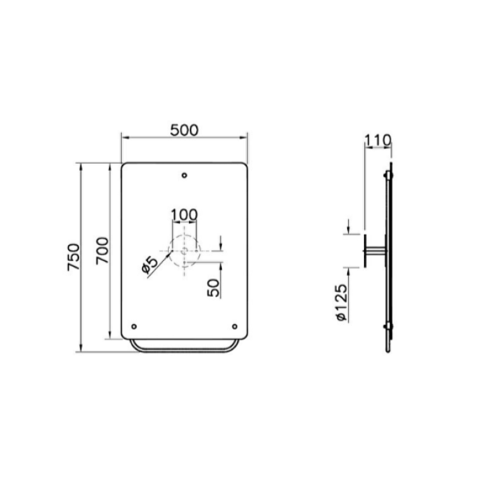 Дзеркало для людей з обмеженими можливостями VitrA Arkitekt 50x75 88-A44002