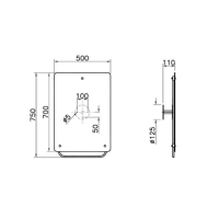 Дзеркало для людей з обмеженими можливостями VitrA Arkitekt 50x75 88-A44002