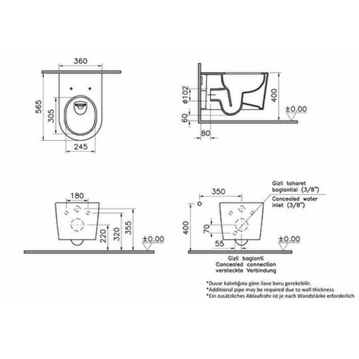 Унітаз подвісний VitrA Nest QuaFlush 88-7870B403-7205 з сидінням Soft Close