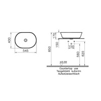 Раковина накладна VitrA Geo Bowl 55 см 88-7427B003-0016