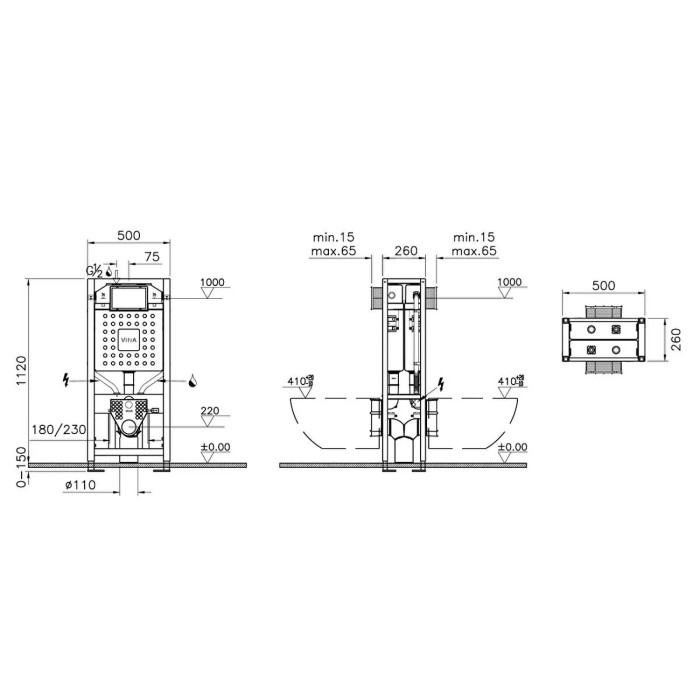 Инсталяция для двух унитазов VitrA V-Fix Prime 88-762-5850-01