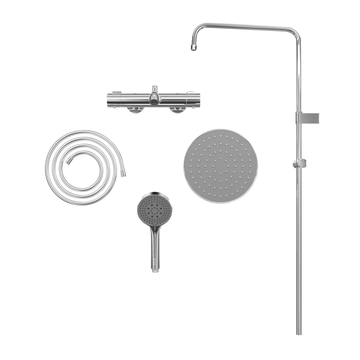 Душова система з термостатом VitrA AquaHeat Base Round 200 хром 88-A47303EXP